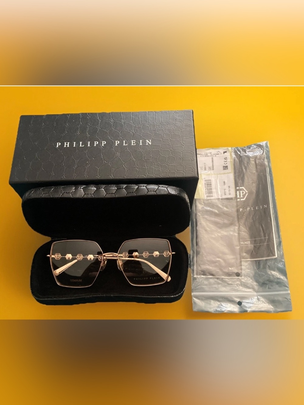 Philipp Plein “Plein Delight” VPP071S 02AM Premium Titanium Luxury Eyeglasses